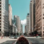 chicago, city, building, nature, skyline, skyscraper, architecture, urban, cityscape, illinois, america, usa, sunset, downtown, to travel, road